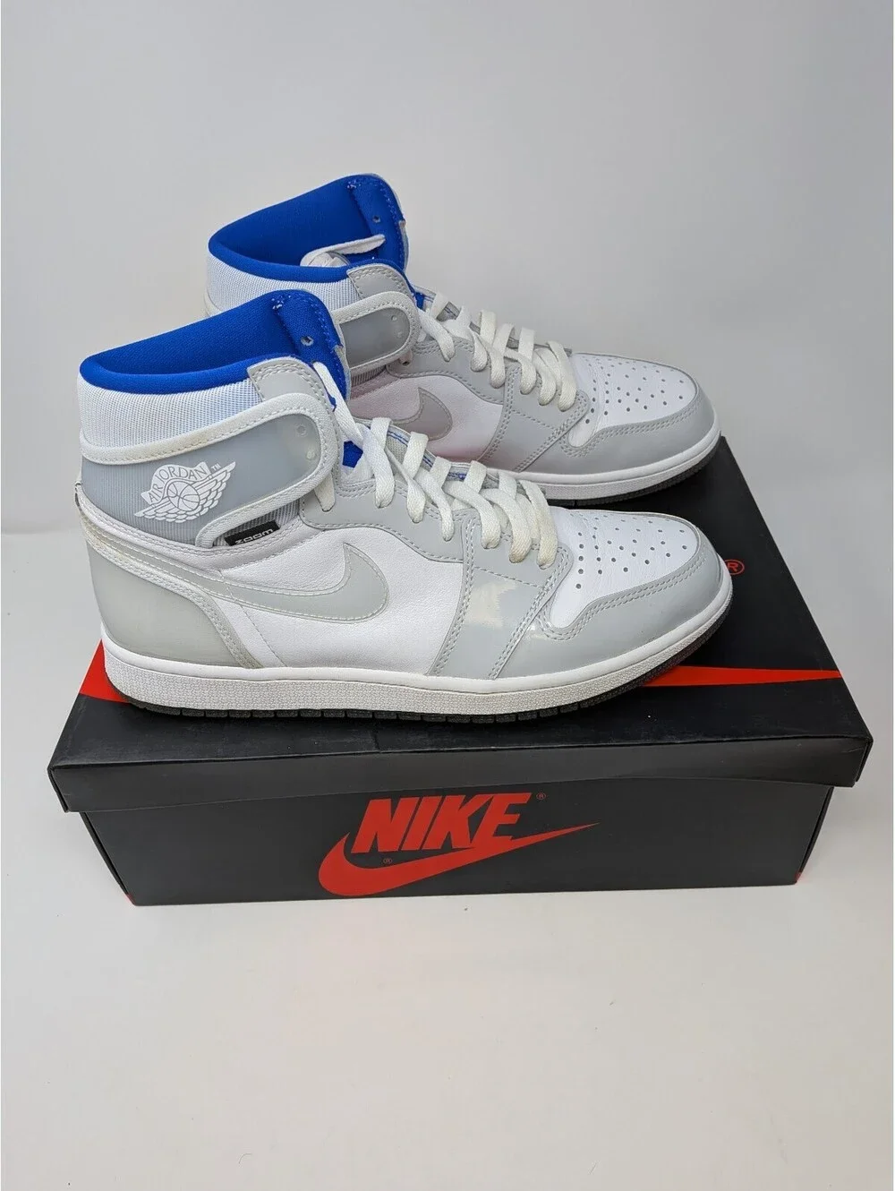 Air Jordan 1 High Zoom Racer Blue Men's Size 10 CK6637-104 With Box Extra Laces